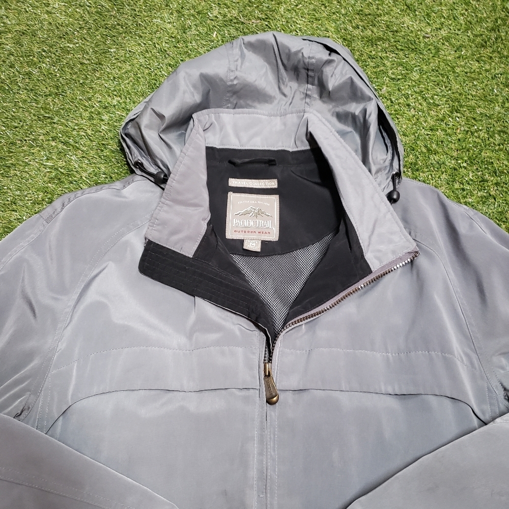 Pacific Trail Mens Black Full ZipRemovable Hooded Lined Jacket Size Medium H1 - Picture 2 of 6